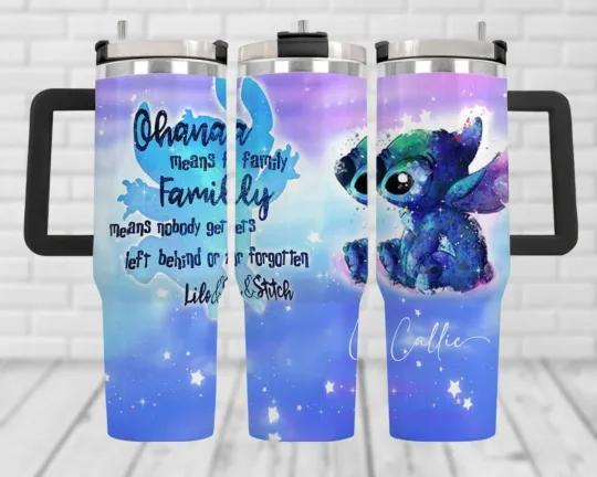 Discover Custom Disney Stitch 40oz Tumbler with Handle