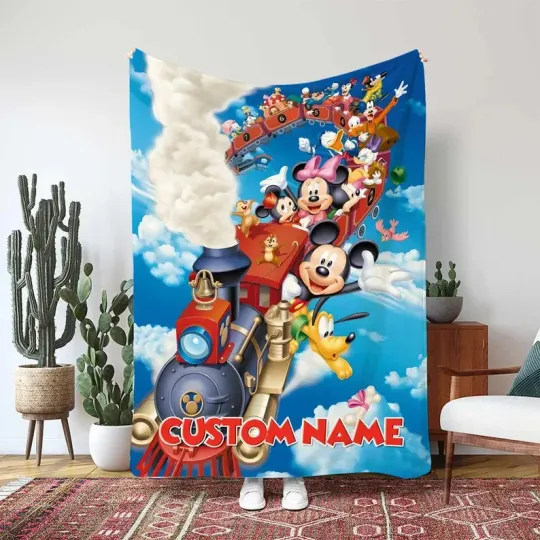 Discover Personalized Disney Mickey And Friends Sky Fun Fleece Blanket