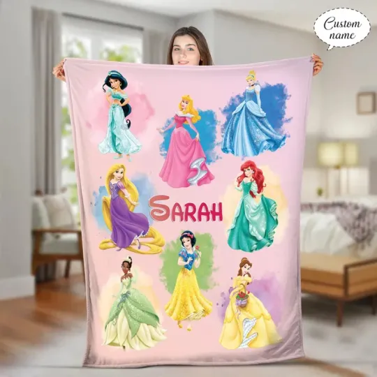 Discover Personalized Princess Fleece Bed Blanket Gift For Friends V10