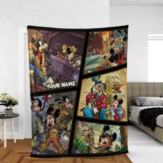 Discover Personalized Mouse And Friends SOFA BLANKET All Over Print Best Price Dad Gift