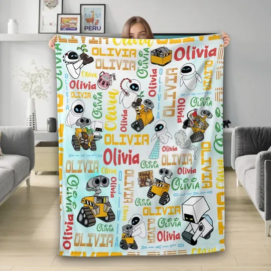 Discover Personalized Watercolor WALL-E SOFA BLANKET Mother Day Gift All Over Print