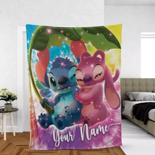 Discover Cartoon Stich And Angel Tie Dye SOFA BLANKET All Over Print Best Price