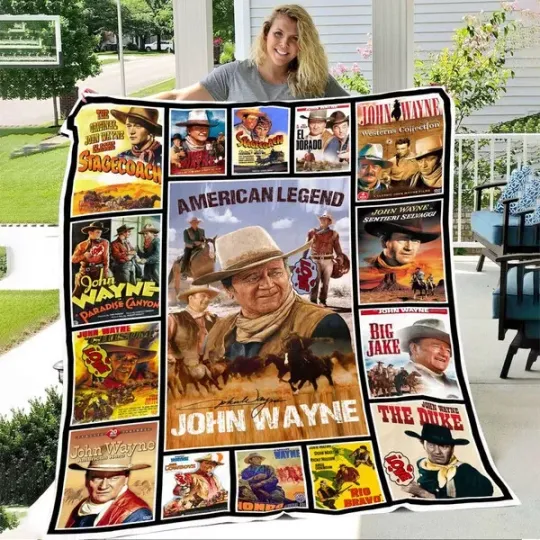 American Legend John Wayne Sherpa Fleece Blanket