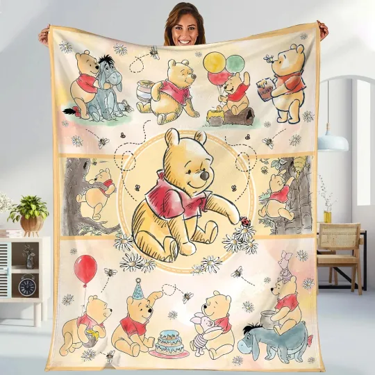 Discover Disney Winnie The Pooh Blanket | Pooh Bear Fleece Blanket
