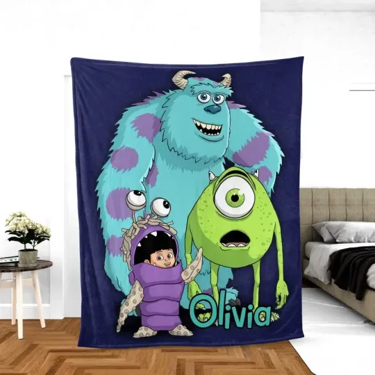 Discover Personalized Disney Monsters Inc Team Blanket Gift For Friends, Kids