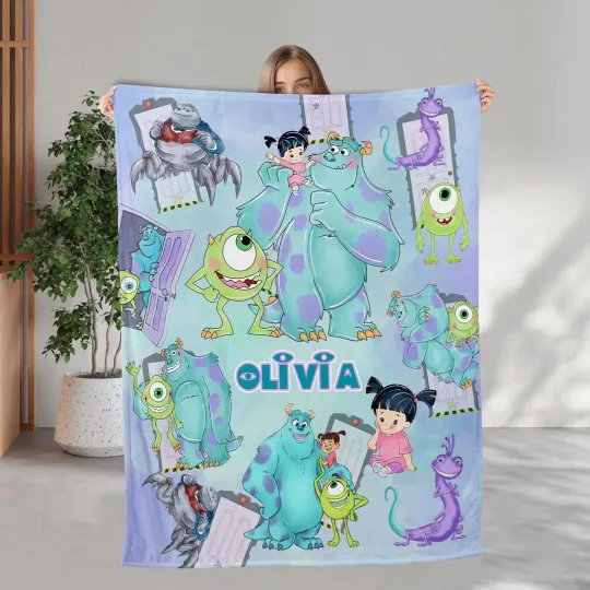 Discover Custom Name Monsters University Baby Fleece Blanket