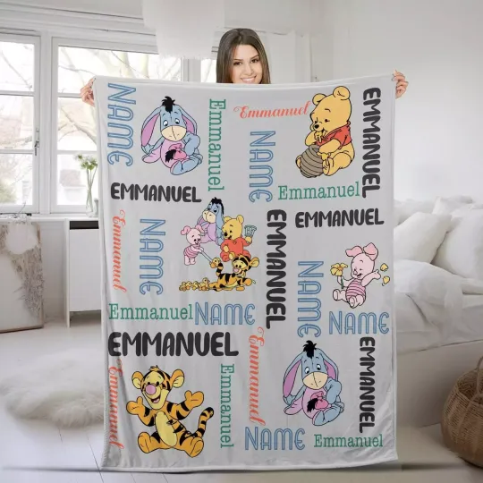 Discover Personalized Winnie the Pooh Fleece Blanket