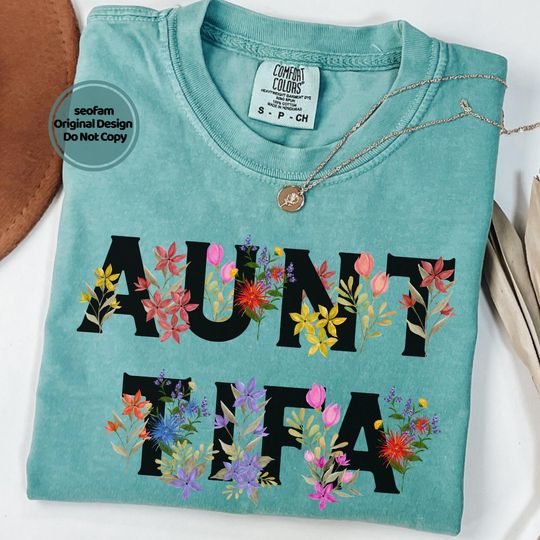 Discover Comfort Colors Aunt Tifa Floral Graphic Tee, Political Parody Shirt