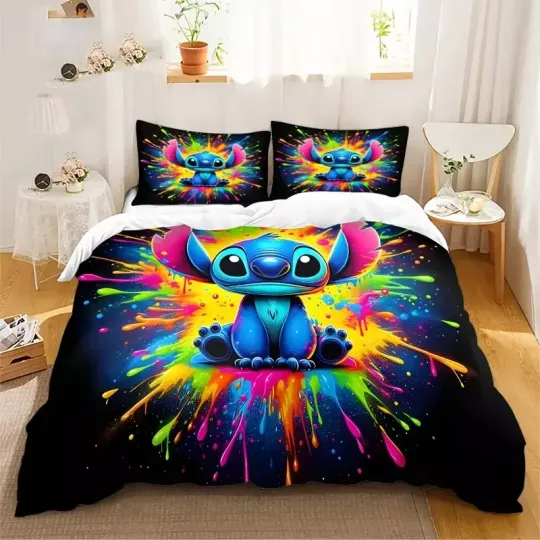 Stitch Ohana Means Family Lilo & Stitch Bedding Set, Bedroom Decoration