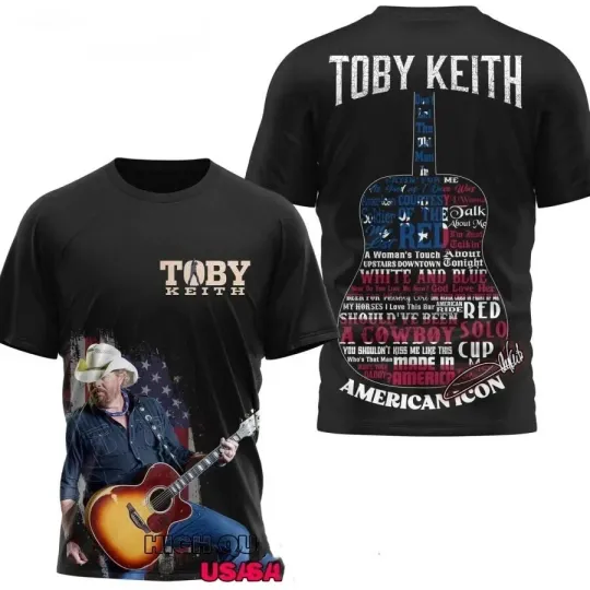 Toby Keith Guitar American 3D T Shirt All Size For Men