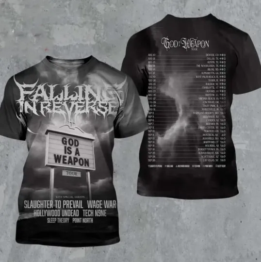 Falling In Reverse band Tour US Canada Dates 3D T-Shirt