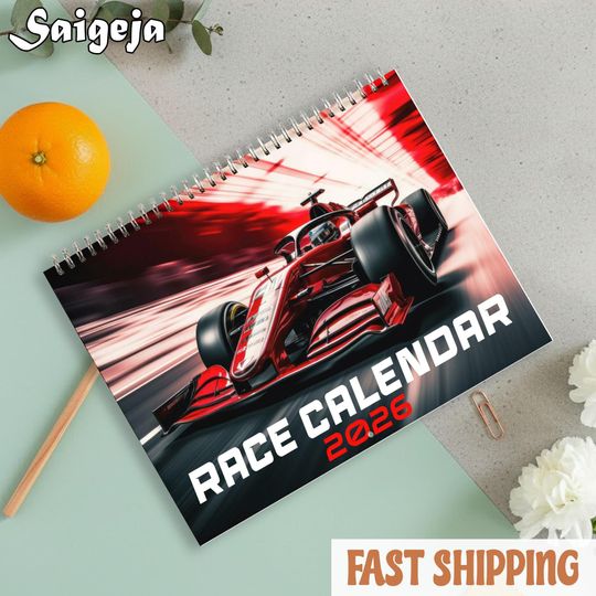 Discover Fast Race Car Calendar 2026, Formula 1 Enthusiast Gift, Unique Motorsport Accessory, Car Racing Wall Art, 12 Month Planner