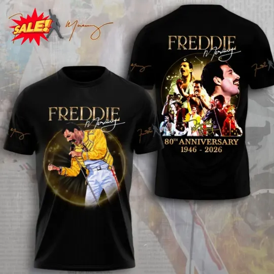 Discover Fredie Mercury 80th Anniversary 3D Shirt S-5XL
