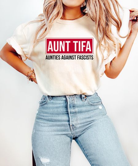 Discover I Am Aunt Tifa Sweatshirt, Aunties Against Fascists Shirt, Political Awareness, Activist Shirt, Fight Fascists, Patriot, Usa Stars Patriotic