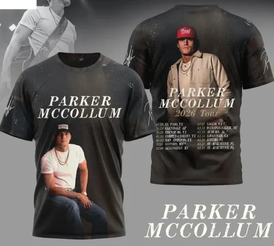 Discover P McCollum 2026 Tour Shirt Country Music Concert Dates 3D T-Shirt