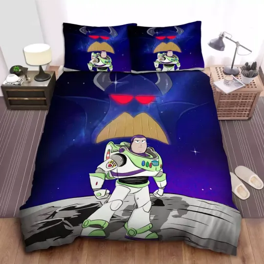 Pixar Toy Story Cartoon Buzz Lightyear And Evil Emperor Bedding Set, Bedroom Decoration
