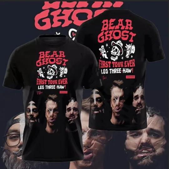 3D Bear Ghost Band T Shirt