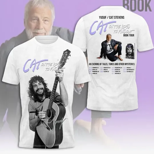 Discover Cat Stevens On The Road Tour 2025 AOP 3D T-Shirt