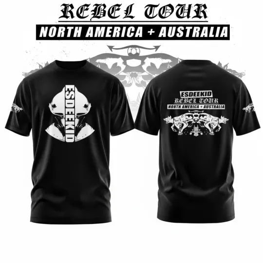 Discover EsDeeKid The Rebel Tour 2026 3D T-Shirt Reprint Gift For Fan