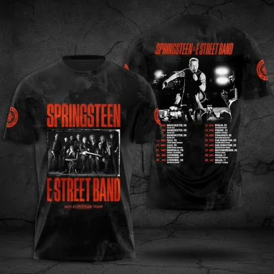 Discover Bruce Springsteen & E Street Band 2025 European Tour 3D T-Shirt