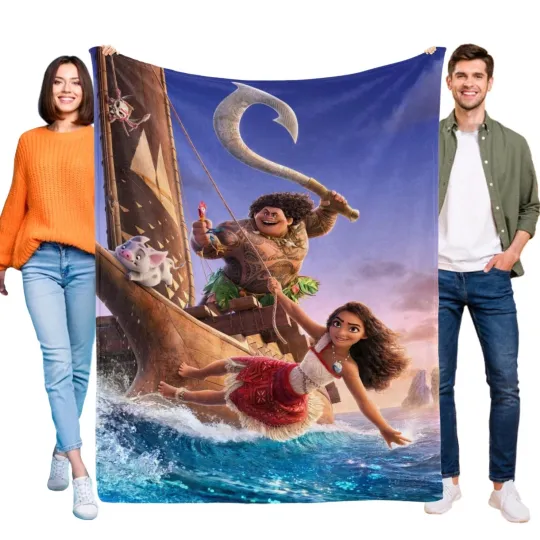 Discover Disney Moana 2 Fleece Bed Blanket Gift For Friends, Kids