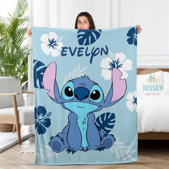 Discover Personalized Disney Lilo And Stitch Blanket Gift For Friends, Kids V2