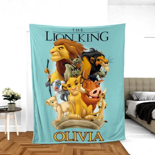 Discover Personalized Disney The Lion King Team Blanket Gift For Friends, Kids