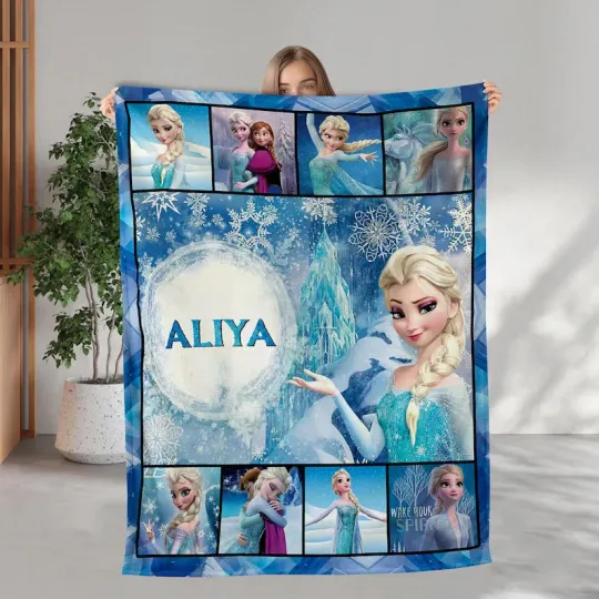 Discover Personalized Disney Frozen Elsa Queen Bed Blanket Gift For Friends, Kids