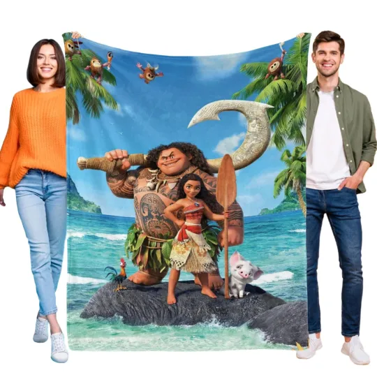 Discover Disney Moana Fleece Bed Blanket Gift For Friends, Kids