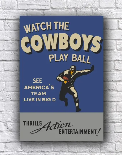 Discover Dallas Cowboys Vintage Style Vertical Poster