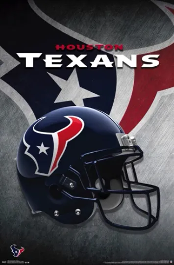 Houston Texans Football Team Helmet Vertical Wall Poster