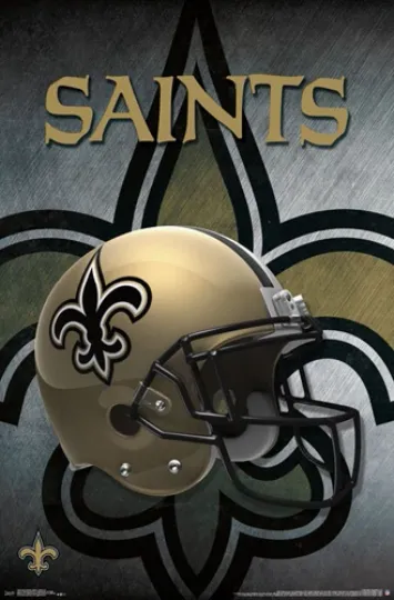 New Orleans Saints Team Logo Helmet Vertical Poster Wall Decor