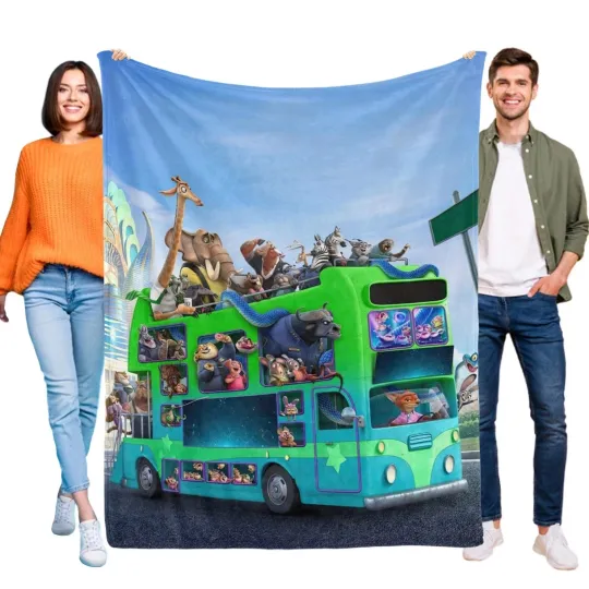 Discover Disney Zootopia Fleece Bed Blanket Gift For Friends, Kids V5