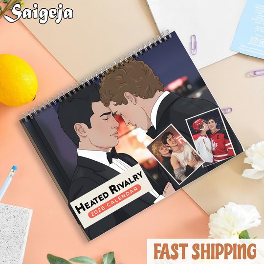 Discover Romance Couple Calendar 2026, Rivalry To Lovers Illustrated Wall Planner, LGBT Art Yearly Calendar