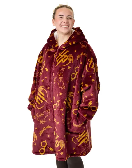 Discover Harry Potter Red Icon Blanket Hoodie Women