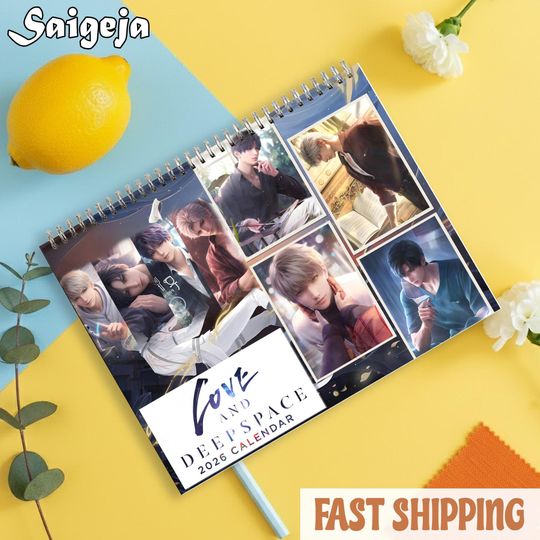 Discover Love and Deepspace 2026 Wall Calendar Sylus Xavier Zayne Rafayel, New Year Gift