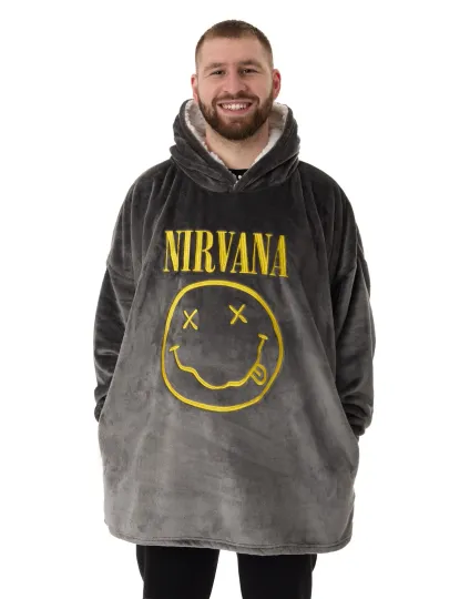 Nirvana Black Logo Blanket Hoodie Men
