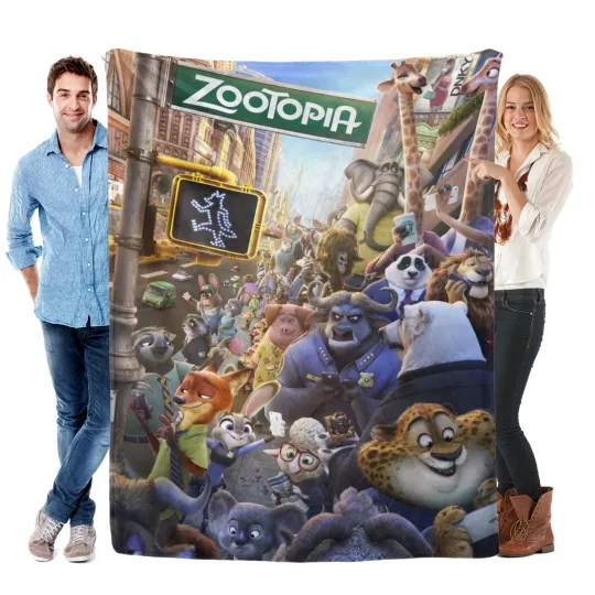 Discover Disney Zootopia Fleece Bed Blanket Gift For Friends, Kids V3