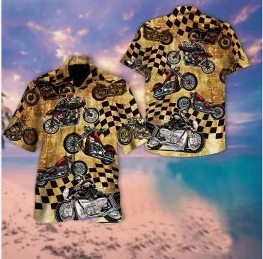 Discover Motorcycle Summer Hawaiian Shirt, Gift for Men and Women