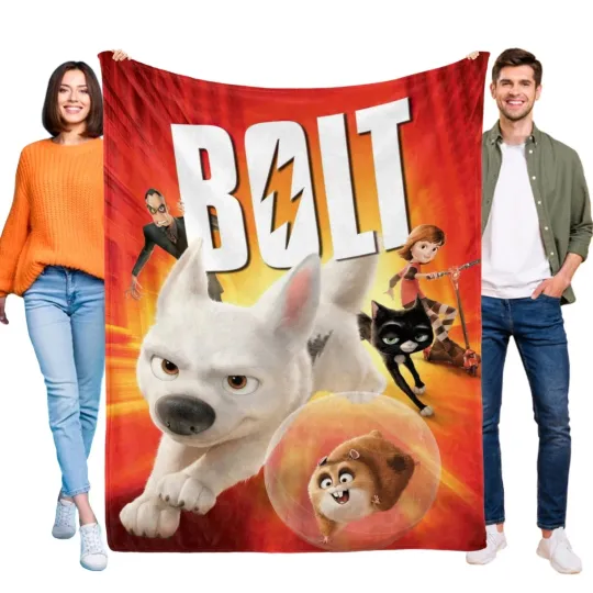 Discover Disney Bolt  Fleece Bed Blanket Gift For Friends, Kids