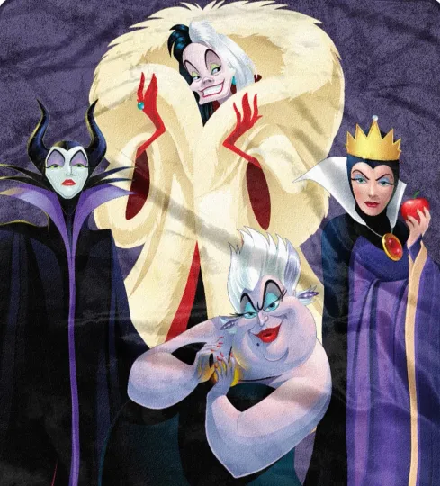 Discover Disney Villains Evil Maleficent Ursula Evil Queen Fleece Blanket, Blanket