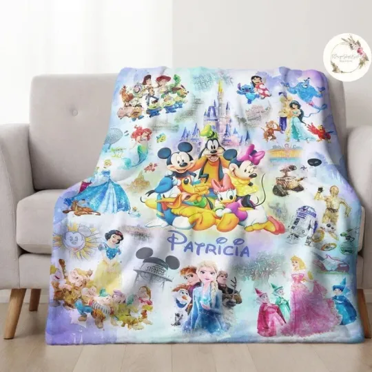 Discover Personalized Disney Mickey And Friends Baby Blanket Gift For Friends, Kids