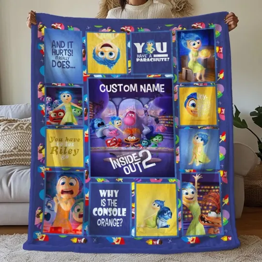 Discover Personalized Disney Inside Out 2 Friendship Fleece Blanket