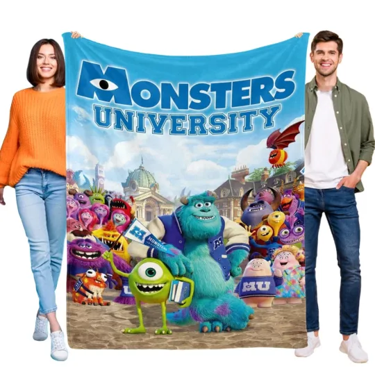 Discover Disney Monsters University Fleece Bed Blanket Gift For Friends, Kids V3