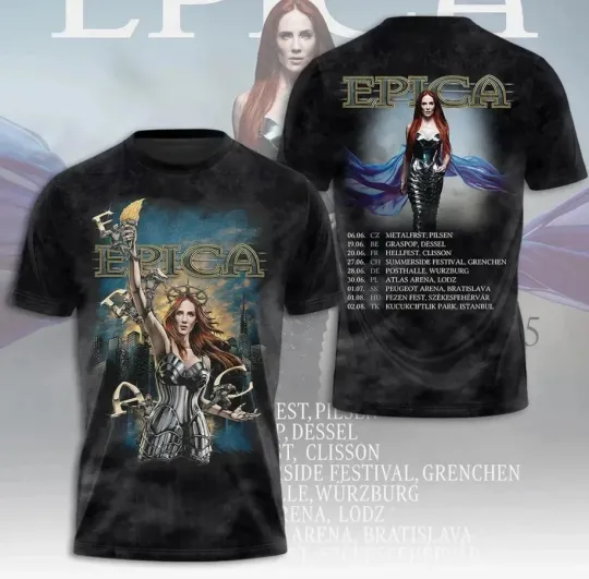 Discover Epica Tour 2025 AOP 3D T-Shirt Gift