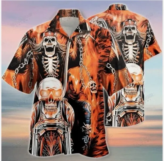 Discover Motorcycle Summer Hawaiian Shirt, Gift for Men and Women