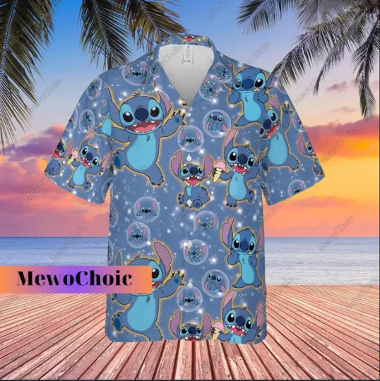 Discover Funny Stitch Summer Hawaiian Shirt, Gift for Men and Women