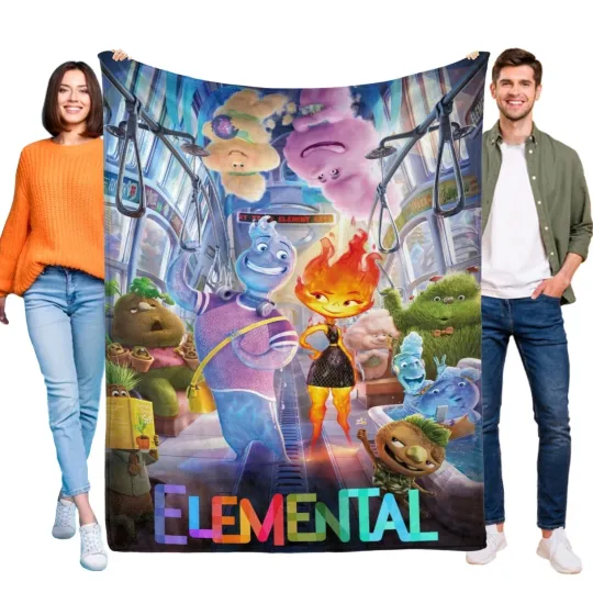 Discover Disney Elemental Fleece Bed Blanket Gift For Friends, Kids