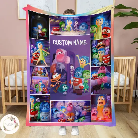 Discover Personalized Disney Inside Out 2 Blanket Gift For Friends, Kids