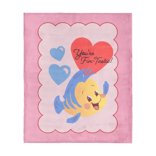 Discover Disney Princess Fintastic Flounder Cozy Fleece Blanket
